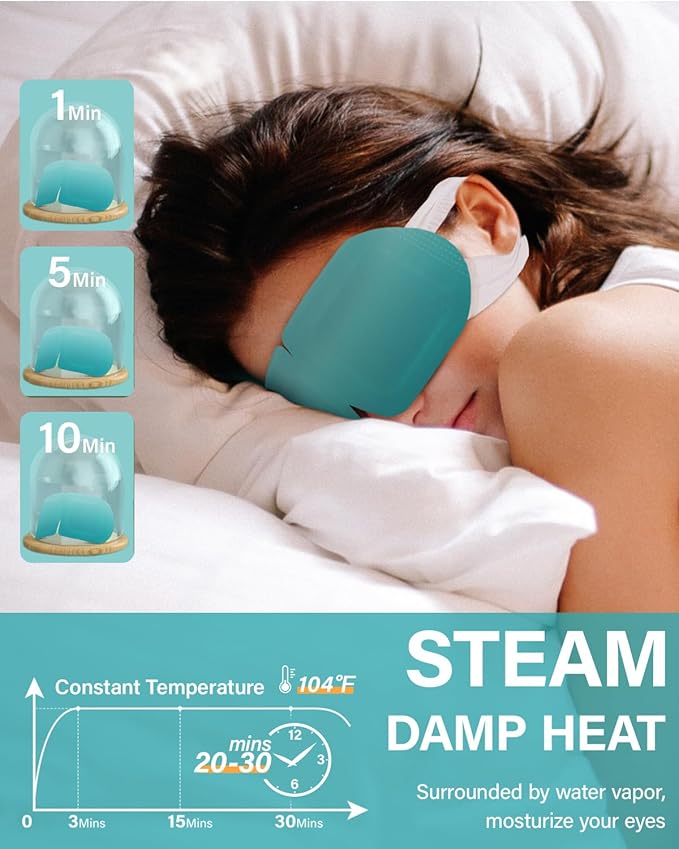 16 Packs Lutein Steam Eye Masks for Dry Eyes Self Heated Disposable Sleep Mask Soothing Headache Relief Dry Eye,Hot Warm Compress for Stress Relief Relief Eye Fatigue, Spa Items Travel Essentials