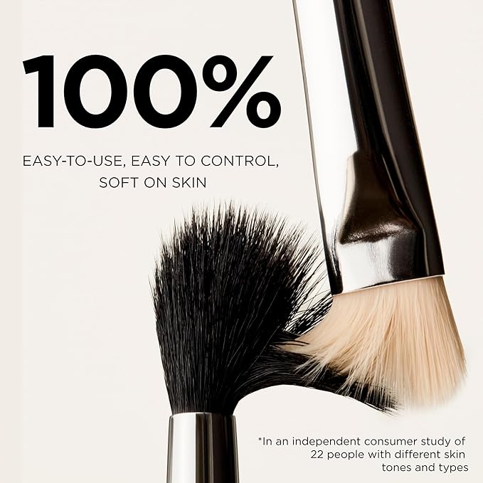 HALEYS Lid Eyeshadow Brush, Medium Flat Tapered Brush, Easy Blending and Shading for Building Eyeshadow Color, High-end Synthetic Bristles, Multi-tasking, for Cream and Powder Makeup, Vegan + CF