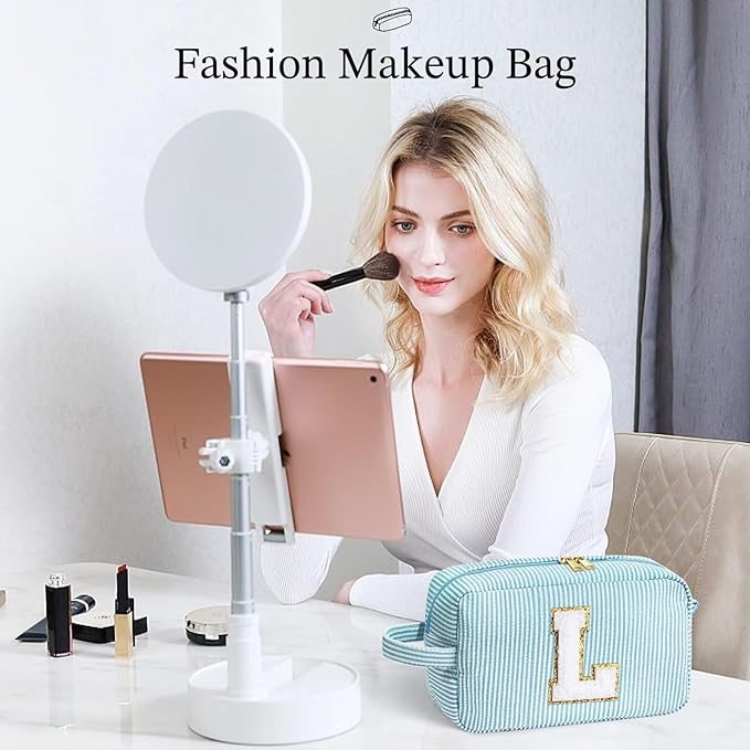 YOOLIFE Teen Girl Gifts - Personalized Birthday Gifts, Monogram Initial Makeup Bag