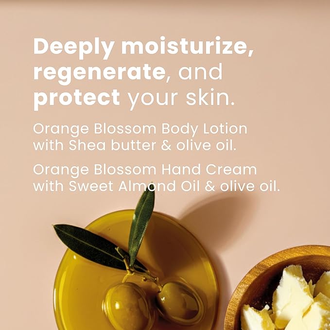 Panier des Sens - Orange Blossom Set for Women - Body Lotion + Shower Gel + Hand Cream - Christmas Gift for Her - Body Care Kit with 96% Natural Ingredients - Self Care Gifts for women