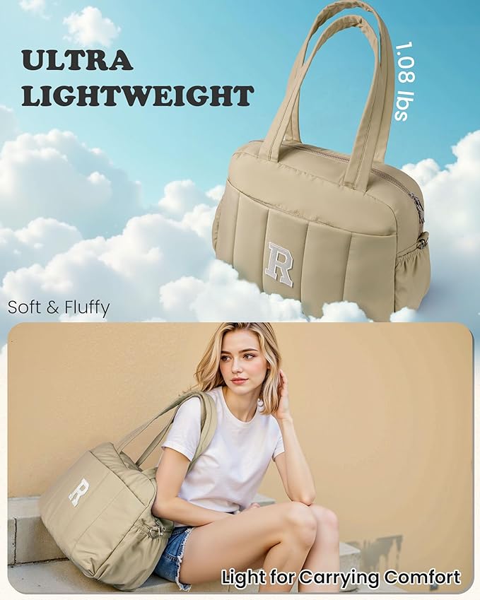 10 Yr Old Girl Birthday Gifts-Monogram Duffle Bag, Weekender Bags for Women，Overnight Bag with Wet Pocket，Travel Bags Personalized Gym Tote with Makeup Pouch-Girl Gifts Trendy Stuff