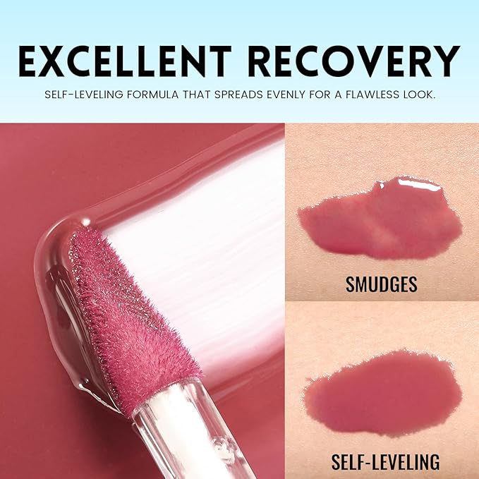 Pudaier Excellent Recovery Glossy Lip Stain, Moisturizing Lip Care Tinted Lip Oil, Hydrating Plumping Lip Gloss Balm, Non-Sticky Long Lasting Light Texture LipGloss Oil for Dry Lip (05 Muted Flame)