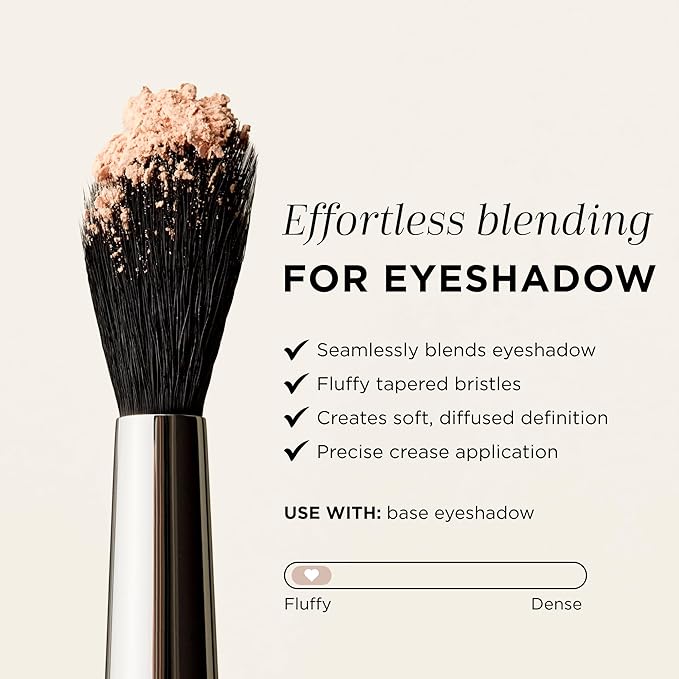 HALEYS Crease Eyeshadow Brush, Medium Fluffy Tapered Brush, Soft, Easy Blending Makeup Tool, Seamless, Multi-tasking Makeup Brush for Cream and Powder, High-end Synthetic Bristles, Vegan + CF