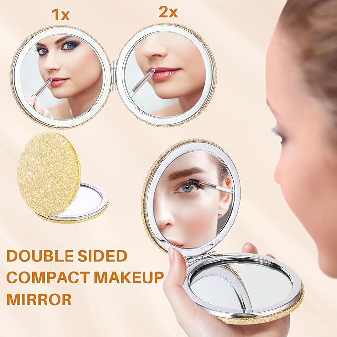 START MAKERS 15PCS Professional Makeup Brushes Set, Premium Synthetic Foundation Powder Concealer Eyeshadow Blush Kabuki Brushes Kit, MakeUp Brushes with 2 Makeup Sponges, Dual-Sided Mirror