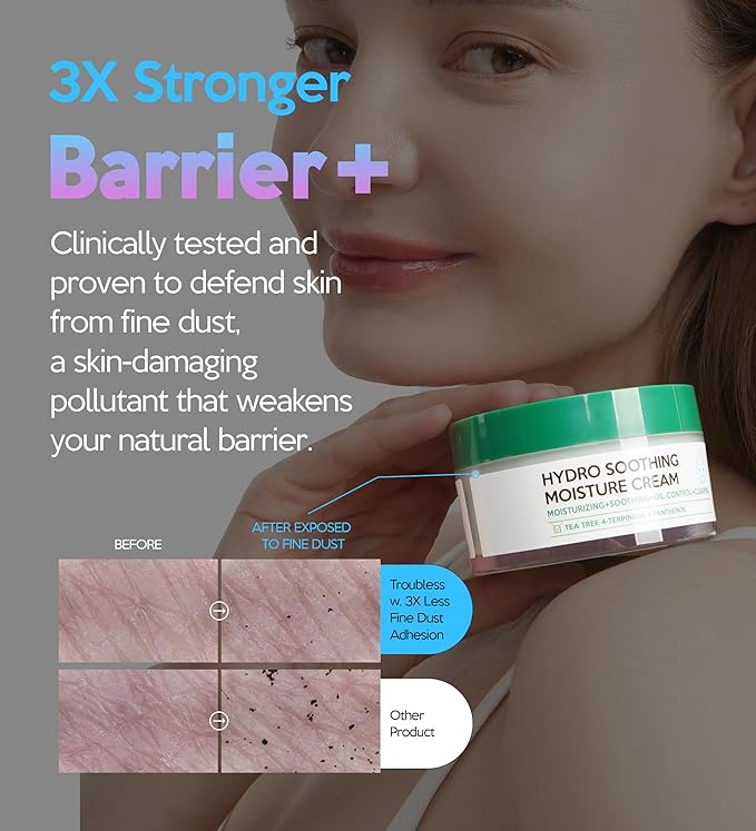 Troubless Hydro Soothing Moisture Cream - Deep Hydration & Skin Barrier Cream for Face w/ 10,000 ppm Panthenol & Tea Tree 4-Terpineol - Soothing & Non-Greasy Face Moisturizer (2.36 fl oz)