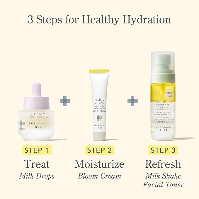 Beekman 1802 Bloom Cream Goat Milk Face Moisturizer, 15mL - Lightweight, Gentle, Deeply Hydrating & Nourishes Skin Barrier - All Skin Types - Cruelty Free - Packaging May Vary