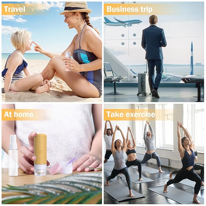 GLAMFIELDS Travel Bottles for Toiletries,TSA Approved 3.3oz Size LeakProof Silicone Toiletry Containers for Shampoo, Conditioner,Easy to Squeeze，Portable Travel Essentials for Lotion(18 Pack) Apricot