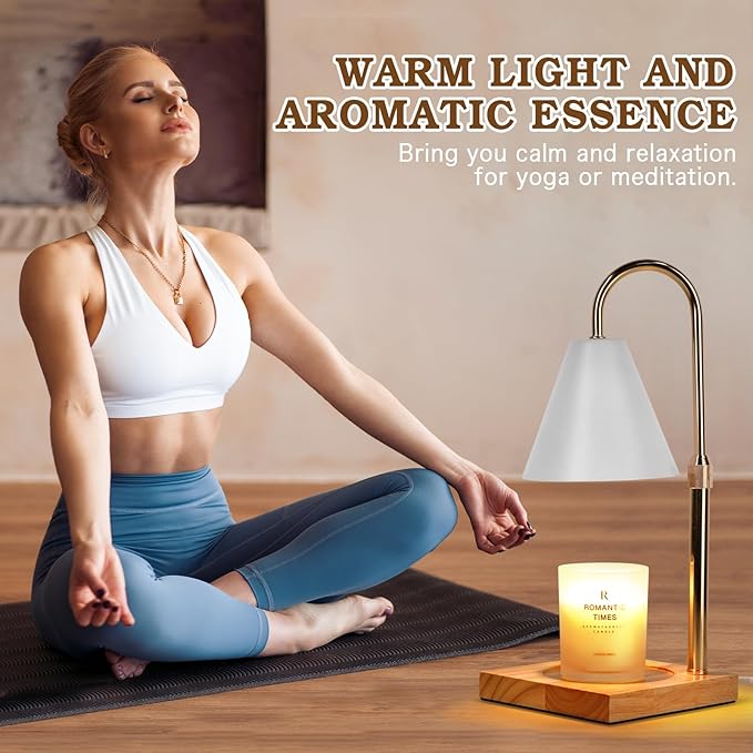 White Candle Warmer Lamp with Timer Dimmer, Electric Candle Lamp Warmer for Bedroom Decor, Birthday Gifts for Mom, Adjustable Metal Candle Lamp, Christmas Gifts, Home Decor for House Warming Gifts