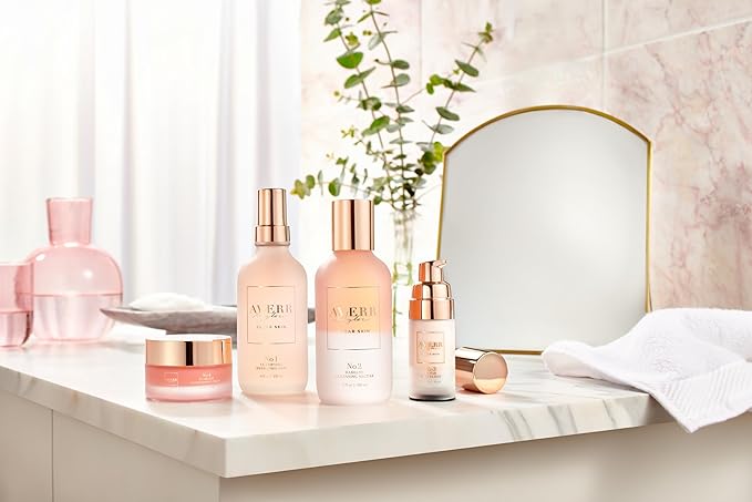 Averr Aglow - Clear Skin Kit - Acne Treatment - Dark Spot Remover - Blemish & Redness Control - Hydrating & Moisturizing - Rich in Minerals, Antioxidants & Vitamin A, C, D & E - Skin Care - 4 pc Set