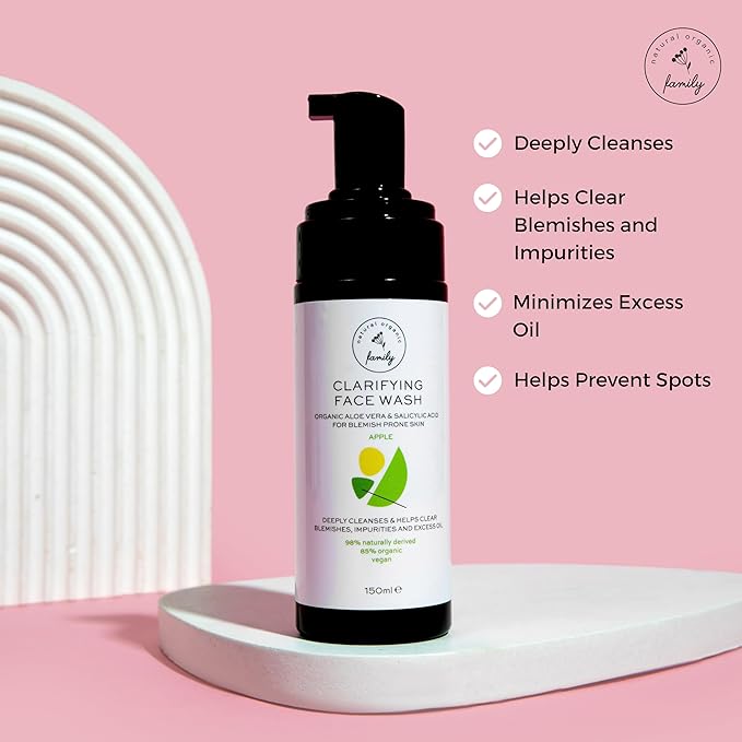 Clarifying Face Wash with Salicylic Acid - Facial Cleanser for Oily, Normal, and Combination Skin - Exfoliating, Pore Minimizing Formula for Teens