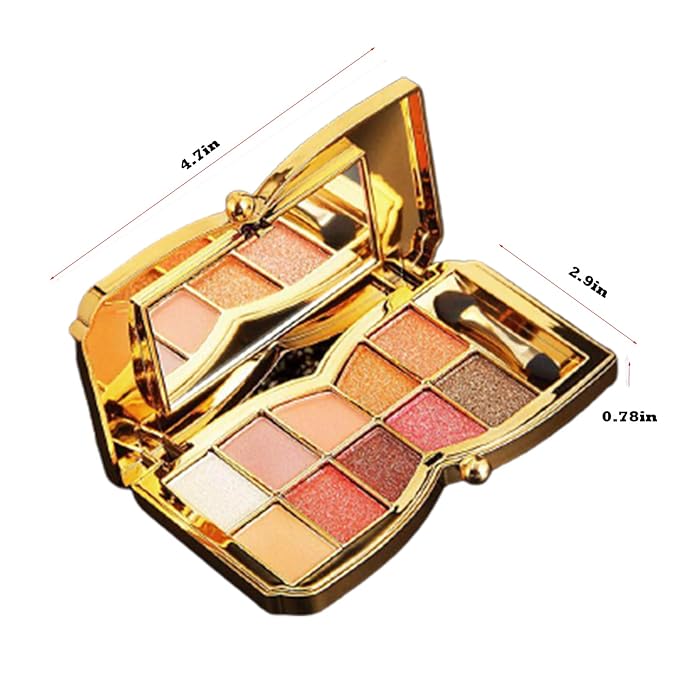 Gold Eye Shadow Eyeshadow Palette Shimmer - 10 Colors Sparkly Eyeshadow Glitter Highly Pigmented Long Lasting Waterproof Sweatproof Professional Nudes Warm Natural Neutral Smoky Cosmetic Eye (# 01)