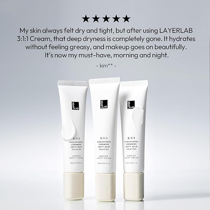 LAYERLAB Barrier Moist Cream - Up to 100H Hydration Face Moisturizer with Ceramide, Cholesterol, K-Beauty Skincare with Shea Butter for Deep Hydration & Moisture Barrier Support 2.02 fl oz