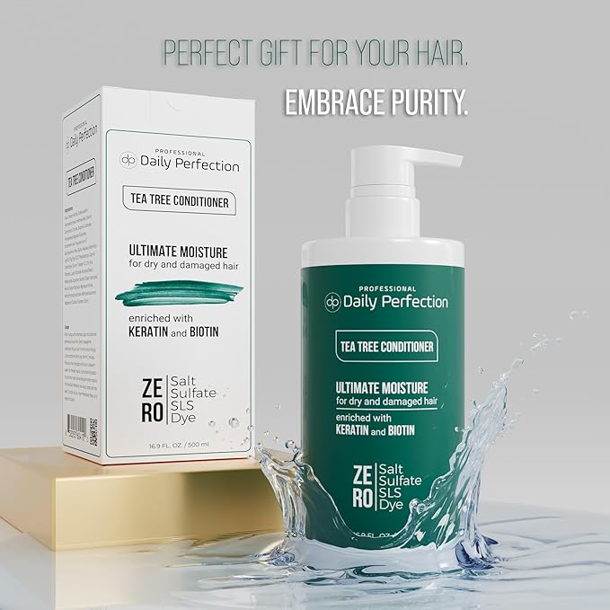 (dp) Tea Tree Conditioner – Hydrate & Soothe Dry Scalp and Hair – Clean + Salon-Grade Formula with Biotin & Keratin