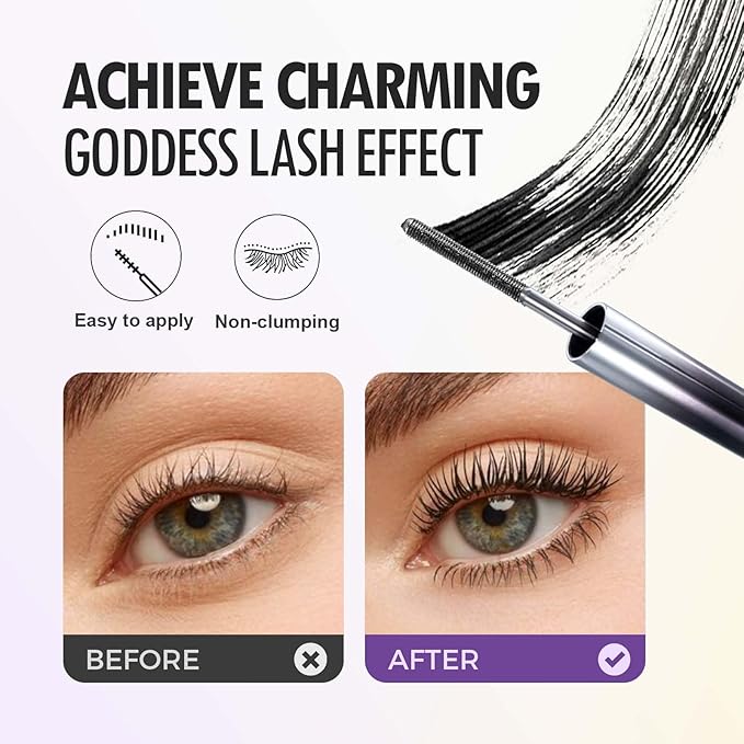 Tubing Mascara 2025 New Curling Mascara Black & Brown for Lash Makeup, Waterproof and Sweatproof Long Lasting Non-Smudged Magic Mascaras (Brown A/2pcs)