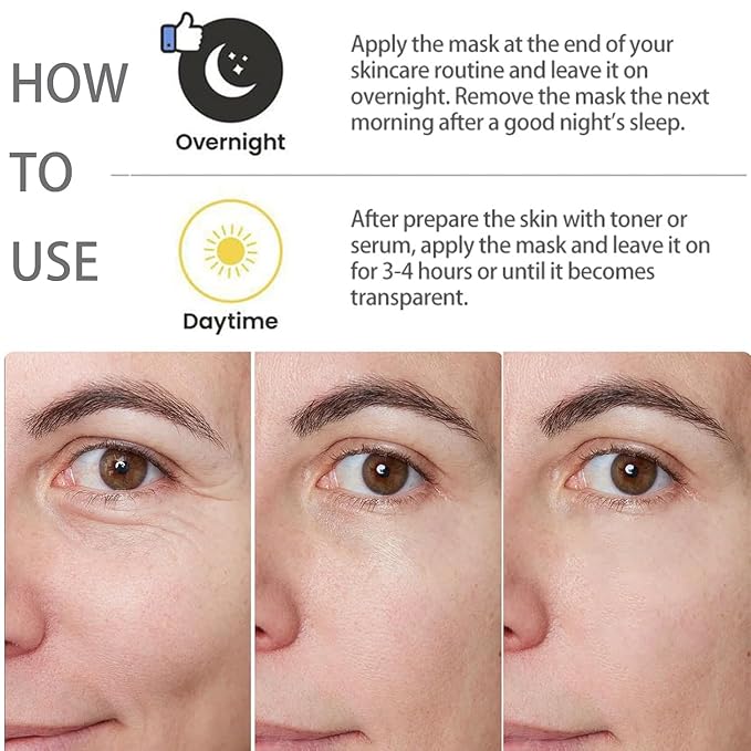 5 Pack Deep Collagen Face Mask, Bio-Collagen Korean Overnight Hydrogel Mask, Anti Wrinkle Firming Lifting Korean Collagen Films for Improve Skin Elasticity, Firming And Moisturizing