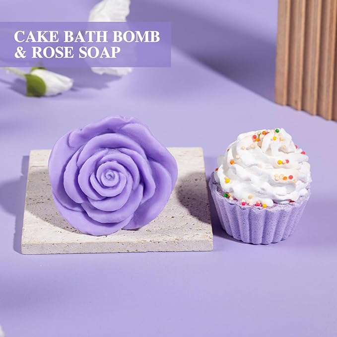 Birthday Gifts for Women - 13PCS Unique Happy Birthday Gifts Basket for Mom Her Best Friend Sister Wife Girlfriend Coworker - Relaxing Spa Self Care Package Get Well Soon Gifts Set (Lavender)