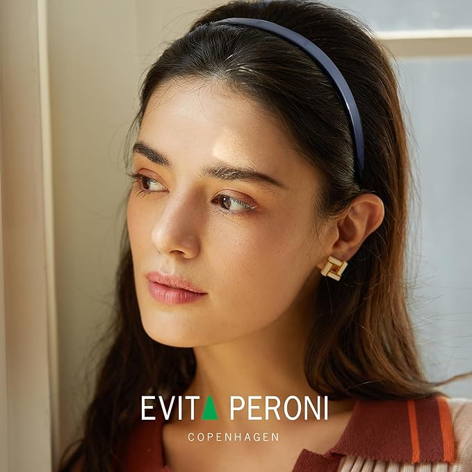 EVITA PERONI Hair Band, Acetic Acid Hairband for Women's Hair, Comfortable Headbands for Women Fashion, Thin Headbands Non Slip, Light Blue, 1 Count (Pack of 1)