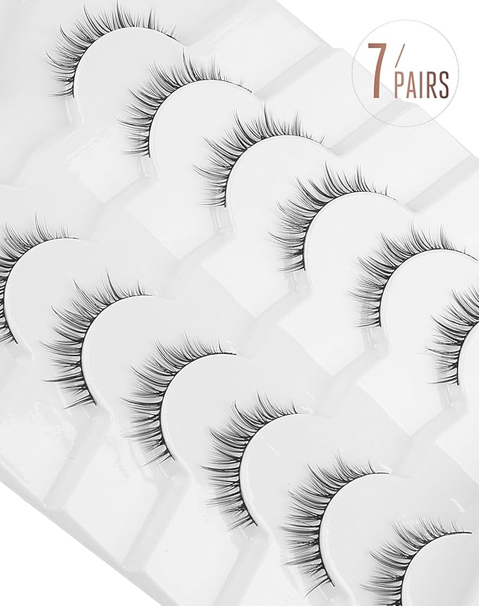 Onlyall Short Natural Lashes Fake Eyelashes Wispy Natural Eyelashes D17