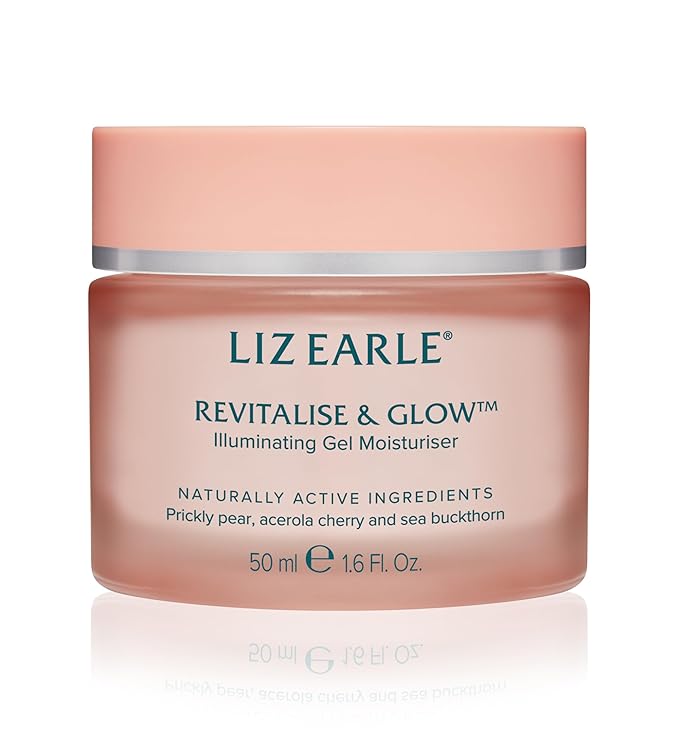 Liz Earle Revitalize & Glow Illuminating Gel Moisturizer - Brightening Vitamin C Face Cream & Pore Minimizer - Enriched with Acerola Cherry to Gently Exfoliate Skin and Boost Hydration (50ml)