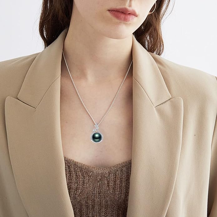 Tahitian Black Pearl Necklace - Mom's Day Gifts for Women: Anniversary, Christmas, Birthday Jewelry