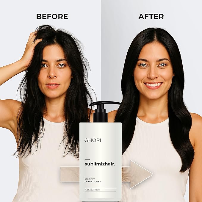 Sublimizhair Herbal Premium Conditioner for Silky Smooth Hair | Detangles, Strengthens Damaged Strands | Deep Hydration & Frizz Control, Nourishing Conditioner | Sulphate-Free, 500ml/16.9 fl oz