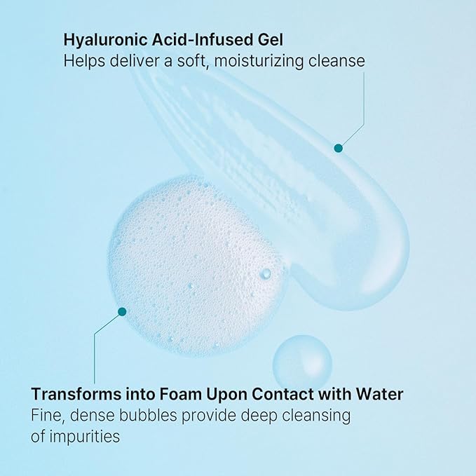 AVCA Ultra Mild Cleansing Gel Face Wash 300 mL (10.14 fl oz) - Gentle Hydrating Cleanser, Hyaluronic Acid & Niacinamide, Heartleaf Extract, Low-Irritation Foaming Rinse