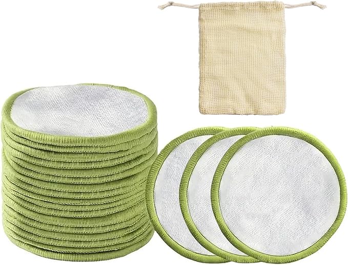 20 Pcs Reusable Makeup Remover Face Pads with Laundry Bag Washable Soft and Comfortable Cleaning Face Skin for All Skin Types.