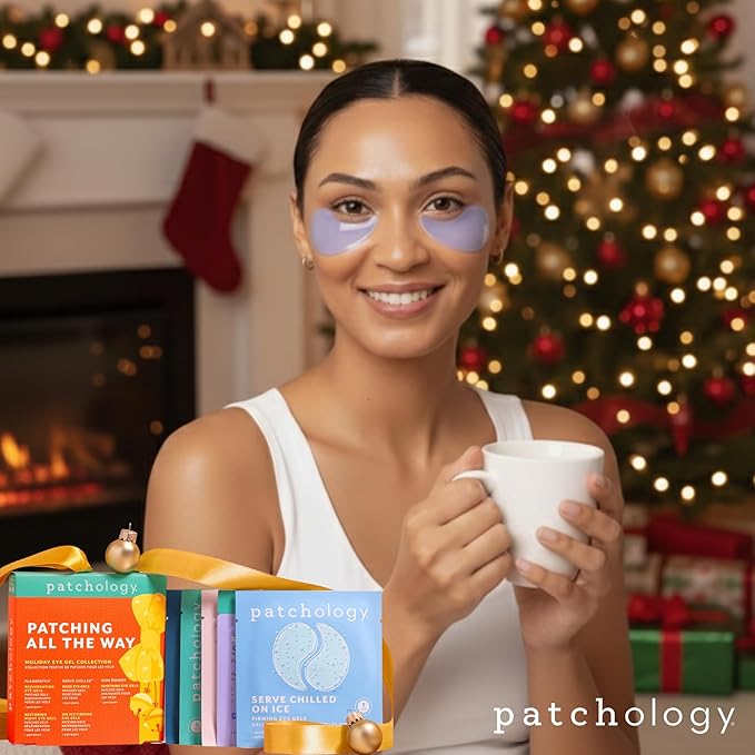 Patchology Patching All The Way Gift Set – Hydrating Under Eye Masks with Collagen, Retinol, Hyaluronic Acid – Beauty Stocking Stuffer with 5 Pairs for Puffy Eyes, & Fine Lines (Limited Edition)