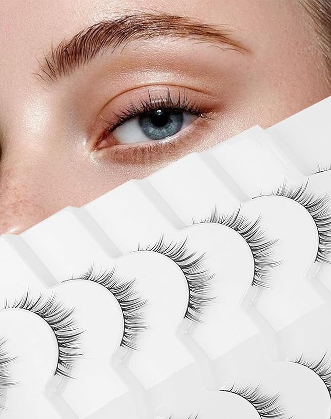 Onlyall Short Natural Lashes Fake Eyelashes Wispy Natural Eyelashes D17