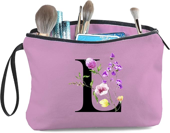 Birthday Friendship Bridesmaid Team Gifts for Employees Women Mom Aunt Daughter Teenage Girl Personalized Make up Cosmetic Bag Travel with Mirror Mothers Day Christmas Graduation L