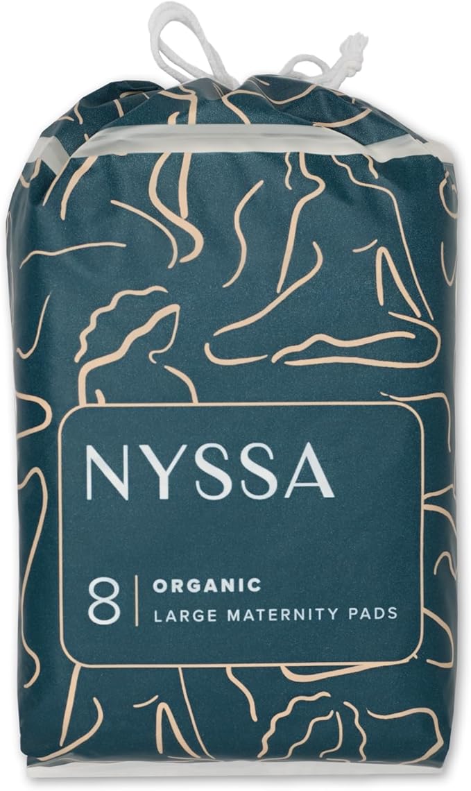 Nyssa Complete Coverage Organic Cotton Cover Postpartum Pads, 3 Pack