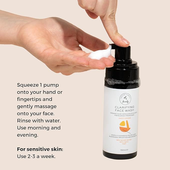 Clarifying Face Wash with Salicylic Acid - Facial Cleanser for Oily, Normal, and Combination Skin - Exfoliating, Pore Minimizing Formula for Teens