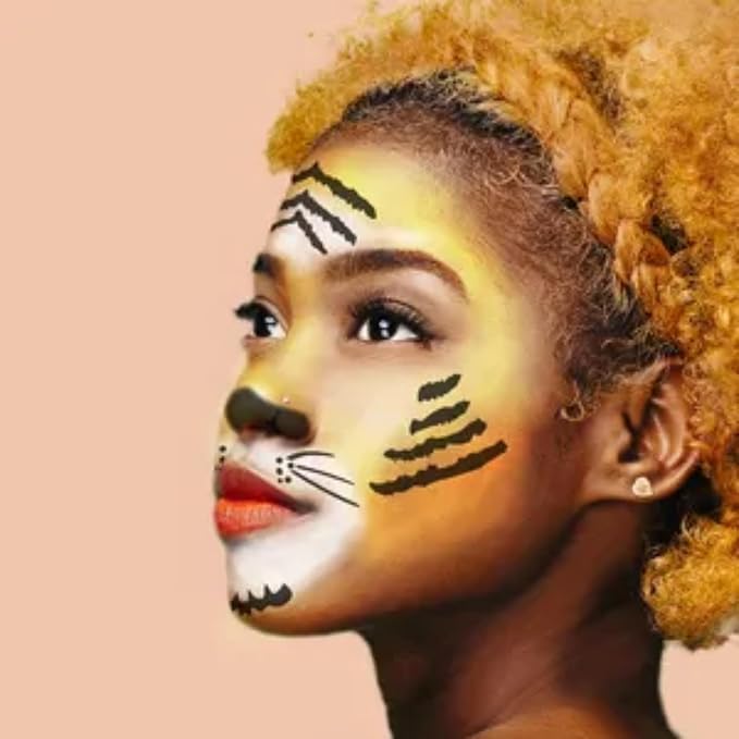 Stencil1FX - Tiger Stripes Eye Makeup Stencil for Costumes, Dress Up, Halloween, Cosplay, Arts, Face Painting