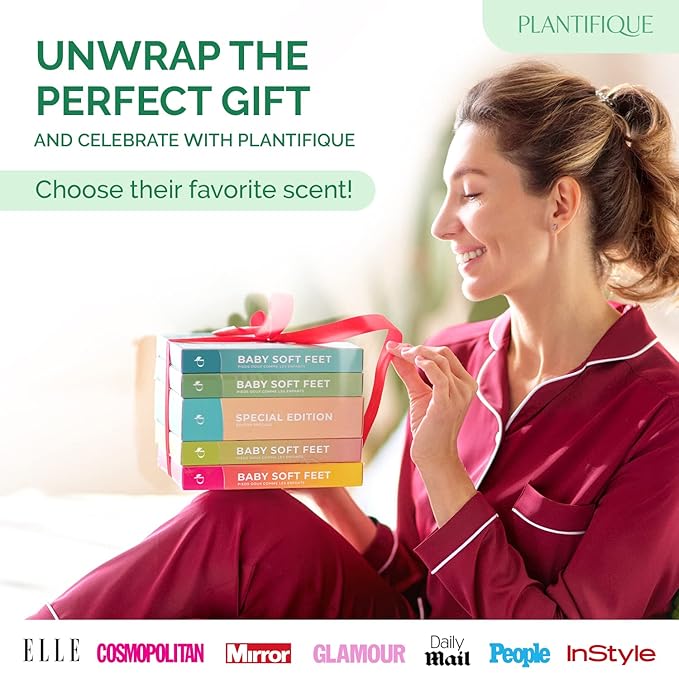 PLANTIFIQUE Foot Peeling Mask 2 Pack | Dermatologically Tested Repairs Heels & Removes Dry Dead Skin for Baby Soft Feet | Exfoliating Foot Peel Mask for Dry Cracked Feet | Jasmine