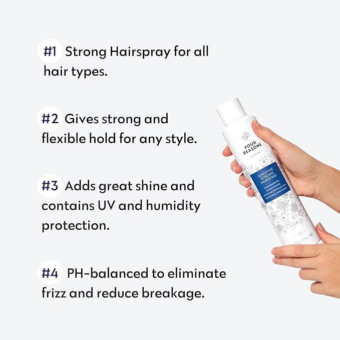 No nothing Very Sensitive Strong Hairspray - Fragrance Free Strong Styling and Finishing Spray, Hypoallergenic, Unscented Hair Spray 7.5 Ounce