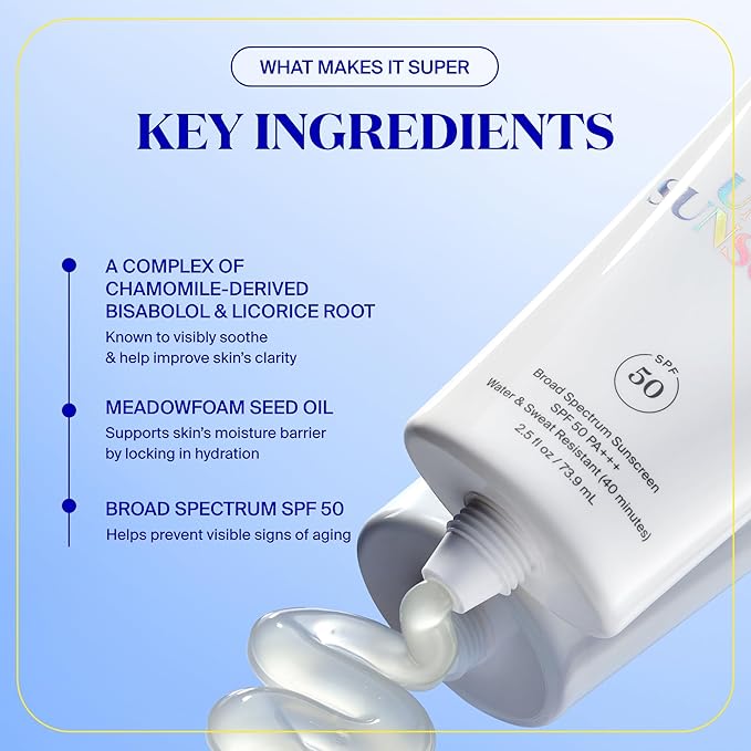 Supergoop! Unseen Sunscreen SPF 50 Invisible Sun Protection for Face - Broad Spectrum Face Sunscreen + Makeup-Gripping Primer - Weightless, Scentless, Oil Free - For All Skin Types - 2.5 fl oz