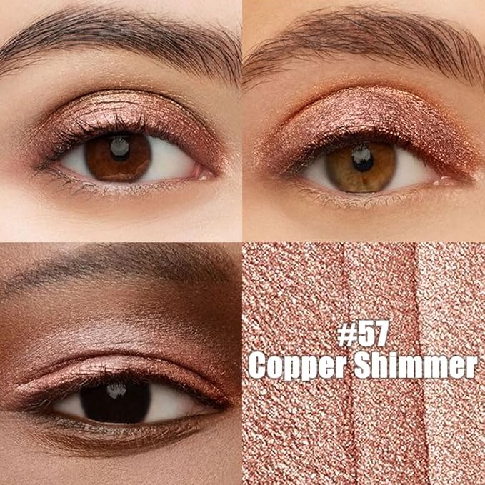 evpct Copper Shimmer Cream Eye Shadow Sticks Brightener Pencils for Women, Shimmery Bronze Silky Eyeshadow Applicator Stick Pen Waterproof, Blendable Crease-Proof Stick Eyeshadow Shimmer Eye Makeup 57
