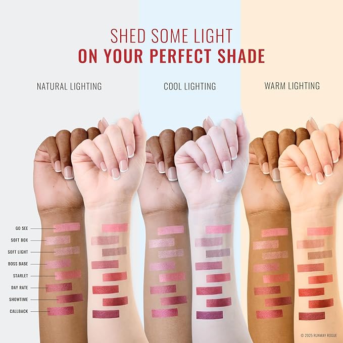 Runway Rogue Pearl Glam Long Wear Shimmer Liquid Lipstick, Metallic Pale-Mauve Lipstick with Silver and Gold Shimmer, ‘Boss Babe’