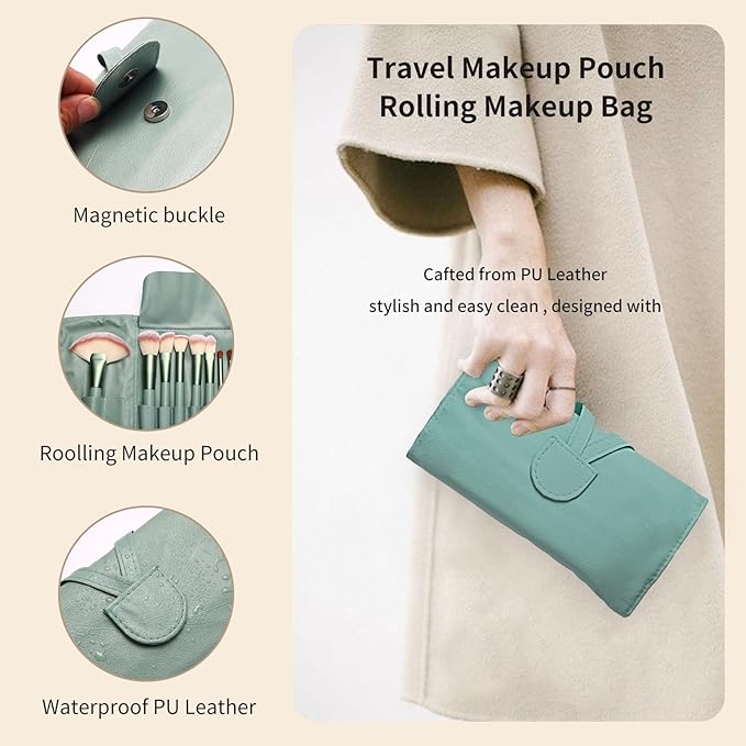 28PCS Makeup Brushes Set, Quality Make Up Brushes for Women, Makeup Brush Sets & Kits for Beginner Starter Professional,Soft Brushes with Blenders Masks Spatula,Travel-Friendly Gift Case, Green