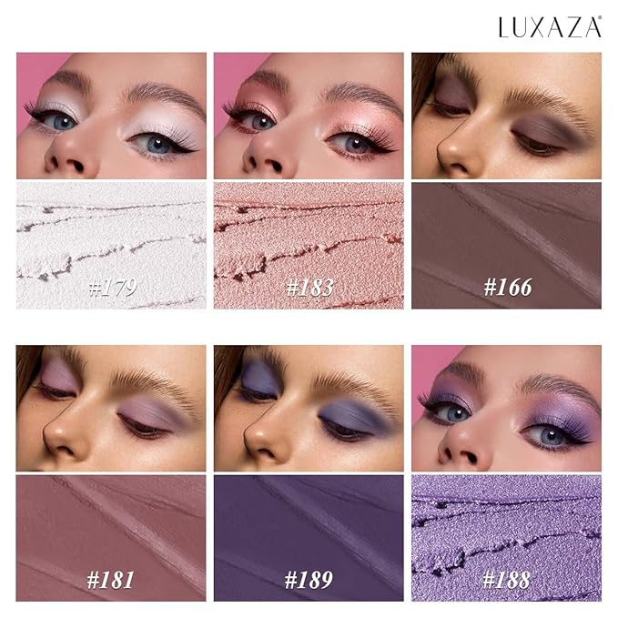 Neutral Eyeshadow Stick 6PCS Set, Pink and Purple Metallic Shimmer Matte Cream Eye Shadow Eyeliner Brightener Pencil Crayon, Halloween Makeup - PURPLE MARTINI