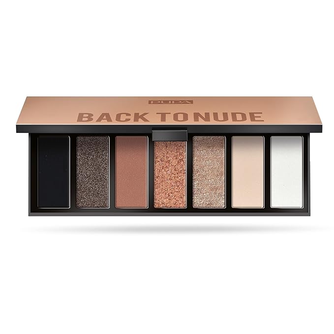 Pupa Milano Make Up Stories Eyeshadow Palette 001 Back To Nude - 7-Shade Shadow Collection with Matte, Satin, and Metallic Color Options - High Pigment Formula - Soft, Blendable Texture - 0.469 oz