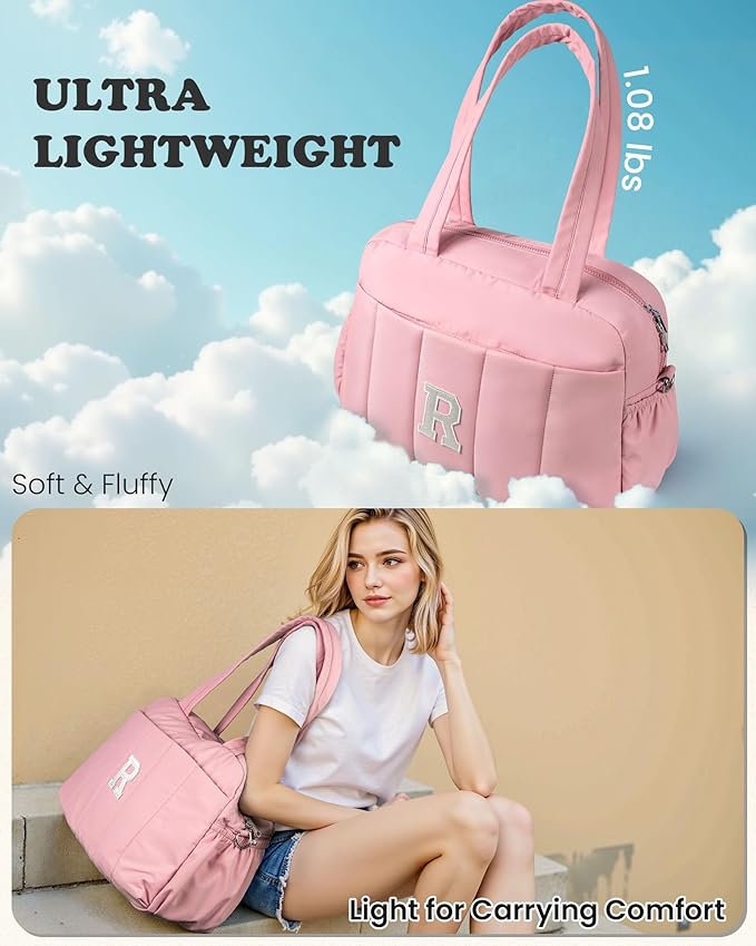 10 Year Old Girl Birthday Gifts-Duffle Bag, Weekender Bags for Women，Initial Overnight Bag with Wet Pocket，Travel Bags Personalized Gym Tote with Makeup Pouch, Girl Gifts Trendy Stuff