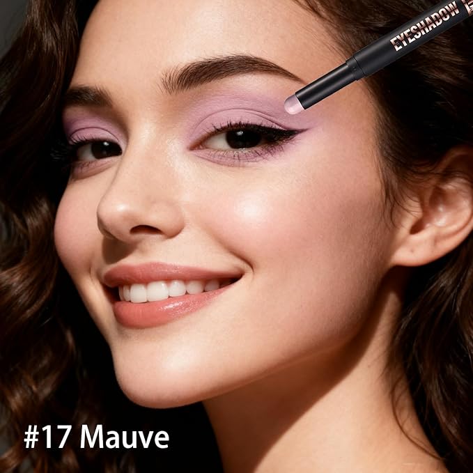 Matte Cream Eyeshadow Stick, Waterproof Eye Shadow Stick, Long-Lasting and Blendable High Pigmented Single Eyeliner Makeup for Women, 17 Mauve