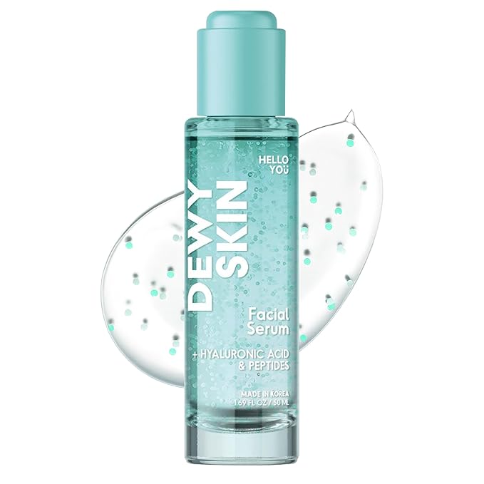 Hello You Hyaluronic Acid Serum for Face with & Peptides - Dermatologist Tested, Anti-Aging, Korean Skin Care - Hydrates, Firms, Smooths, Plumps, Boosts Dewy Skin - Clean Beauty, Vegan - 1.69 Fl Oz