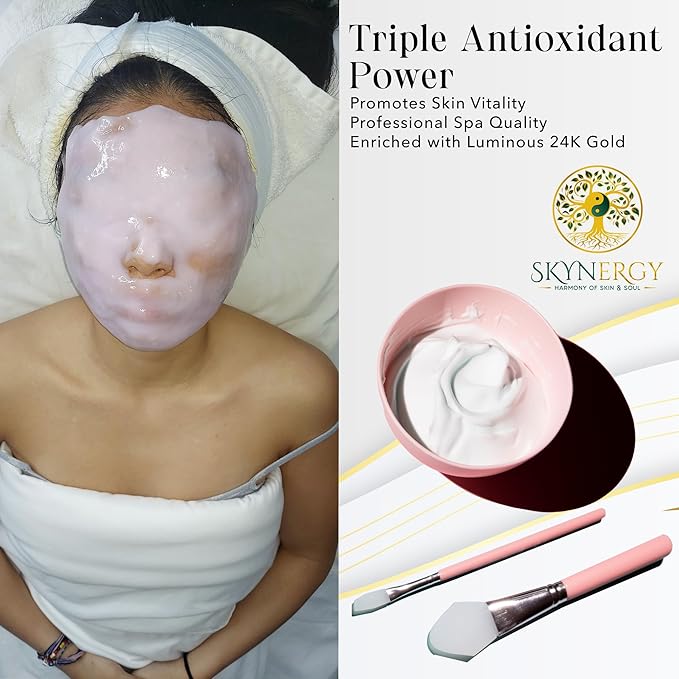 Luminous 24k Gold Jelly Mask - Professional Grade HydroGlo Jelly face Masks Skin Hydration, Radiance and Reduced Pigmentation | Vajafacial jelly mask |12 Applications (30Fl Oz)