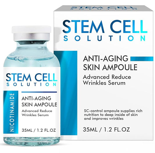 Stem Cell Serum for Face, Effective Microneedling Serum, Advanced Age-Defying Formula for Wrinkle Reduction & Skin Renewal- Daily Skincare Use with and Without Microneedling, 1.2 Fl Oz