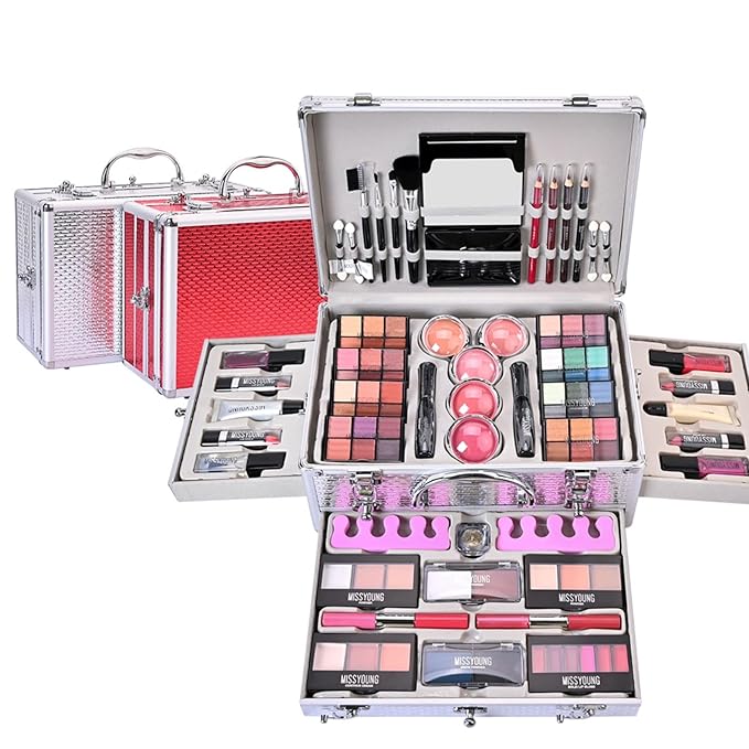 FantasyDay All-in-one Holiday Make up Gift Set | Makeup Kit for Women Full Kit Essential Starter Bundle Include Eyeshadow Palette Lipstick Blush Foundation Concealer Face Powder Mascara Lipgloss Brush