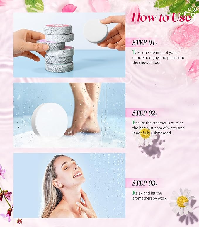 POPCHOSE Shower Steamers Aromatherapy - Self Care & Home SPA Relaxation, 8 Scents Gifts for Women, Mom, Grandma, Wife and Daughter, Birthday Gifts for Women and men, Stocking Stuffers for Teens Adults