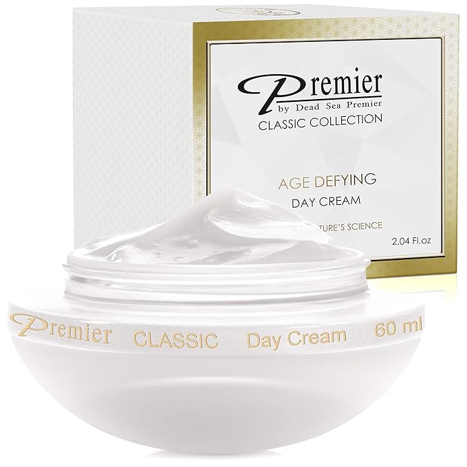 Premier Dead Sea Day Cream, protects from the environment, natural SPF, Reduces wrinkles,quick absorbing, non tacky anti wrinkle age defying Classic collection 2.04fl.oz