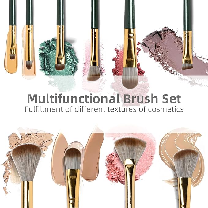 Make Up Brushes,Makeup Brushes Set 14 PCS for Foundation Eyebrow Concealer Eye Shadows Powder,Makeup Brushes Kit for Travel and Daily Makeup Use